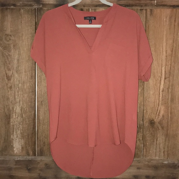 Moa Moa Tops - Moa moa burnt orange short sleeve blouse